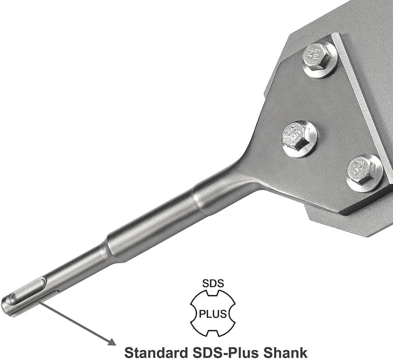 SPKLINE 4 Inch Wide SDS-Plus Floor Scraper Tile & Thinset Scaling Chisel SDS-Plus Shank 4" x 10" Thinset Scraper Adhesives Remover Wall Scraper Fits SDS-Plus Rotary Hammers and Chipping Hammer Drills - Image 2
